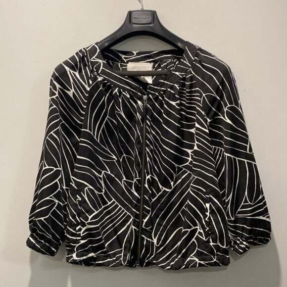 Hei Hei Anthropologie Aroha Bomber Jacket Womens Small S Black/White Zip Front - Picture 12 of 15